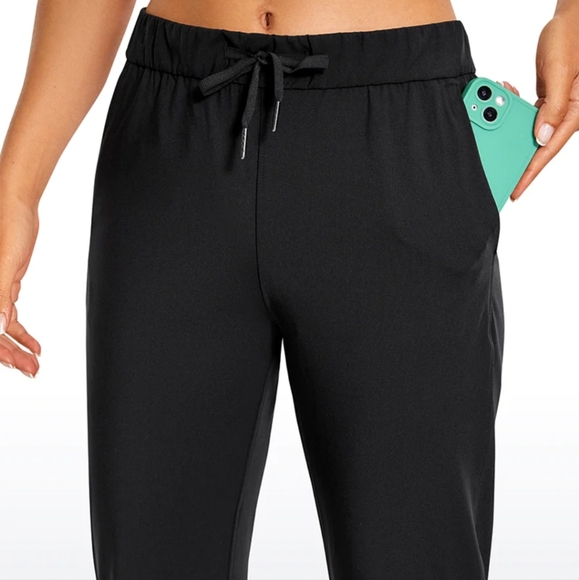 CRZ YOGA Stretch Drawstring Pants with Pockets, Black - Picture 3 of 3